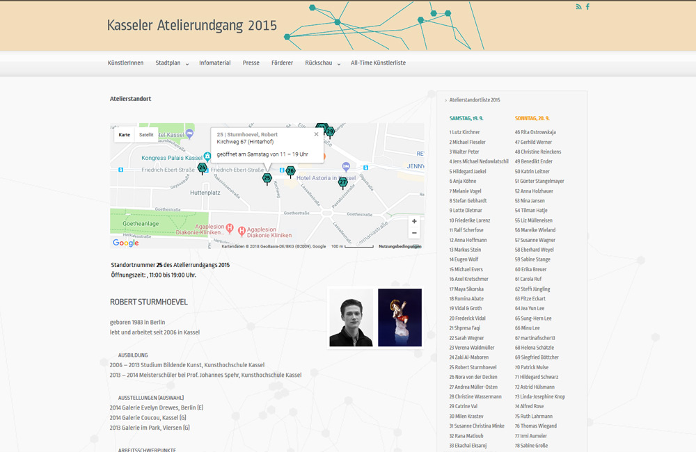 Kasseler Atelierrundgang Webseite